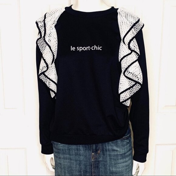 imperial Tops - IMPERIAL famous Le  SPORT-CHIC black sweater women size small